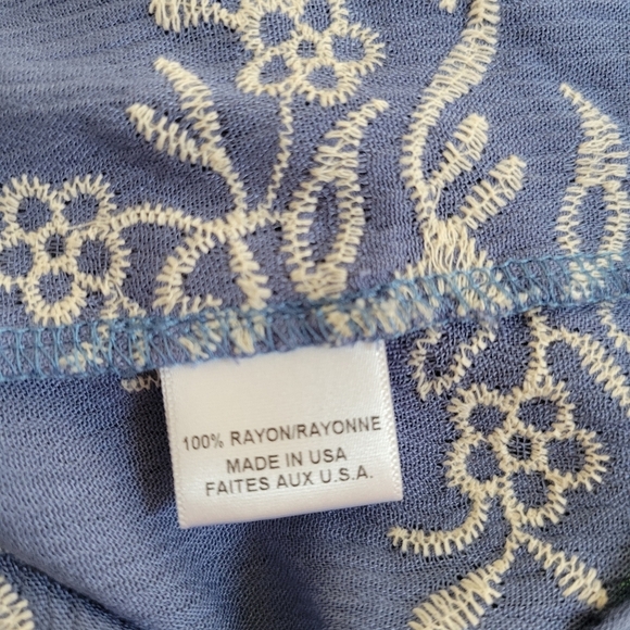 Misa Los Angeles Blue Ale Embroidered Top Small - Picture 6 of 6